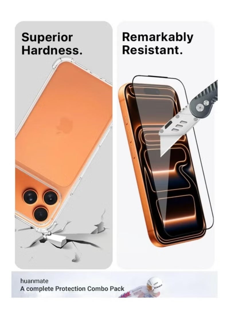 TIGER iPhone 17 Pro Clear Case with Screen Protector & Camera Lens Protector | Full Coverage Shockproof Transparent Cover | Anti-Yellowing Protective Case for iPhone 17 Pro 6.3-inch | Slim, Lightweight, Scratch-Resistant Back Case for Everyday Protection - Image 5