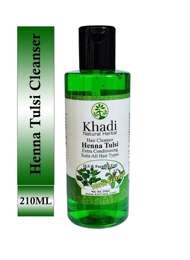 Khadi Unisexheena Tulsi Extra Conditioner Shampoo For Nourishing Hair And Antidandruff 210Ml  - Image 3
