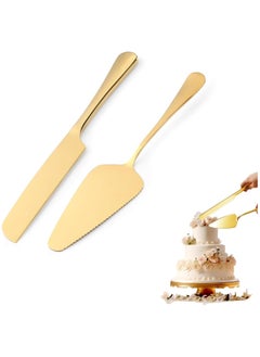 GUDOO Wedding Cake Knife and Server Set, Cake Cutting Set for Wedding, Stainless Steel Cake Knife Suitable for Weddings, Cake Serving Set for Cake, Cheese, Pie, Pizza  - Image 1