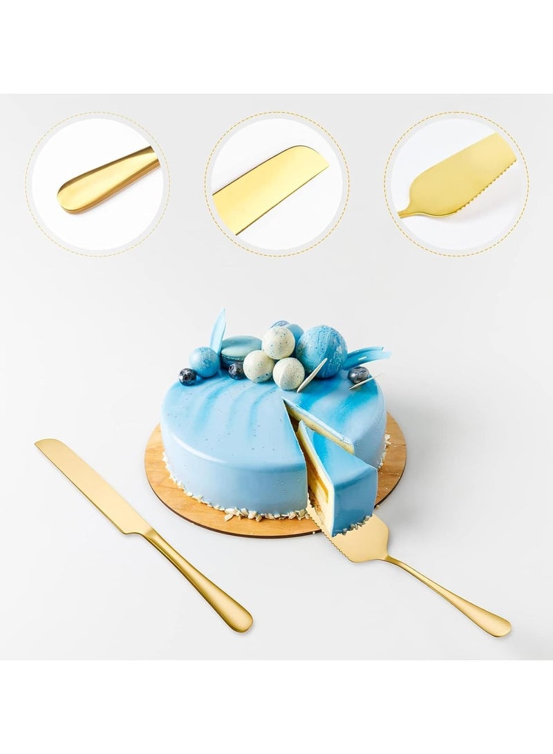 GUDOO Wedding Cake Knife and Server Set, Cake Cutting Set for Wedding, Stainless Steel Cake Knife Suitable for Weddings, Cake Serving Set for Cake, Cheese, Pie, Pizza - Image 3