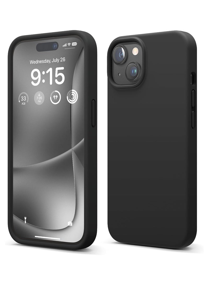 Delivus Iphone Silicone Case - Silky Soft Touch with Grade Drop Protection - Anti-Scratch Microfiber Lining - Shockproof Protective Phone Case Slim Thin Cover (Iphone 15 Plus, Black) - Image 1