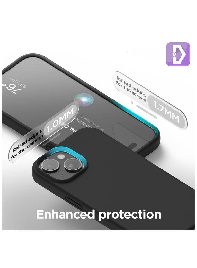 Delivus Iphone Silicone Case - Silky Soft Touch with Grade Drop Protection - Anti-Scratch Microfiber Lining - Shockproof Protective Phone Case Slim Thin Cover (Iphone 15 Plus, Black) - Image 5
