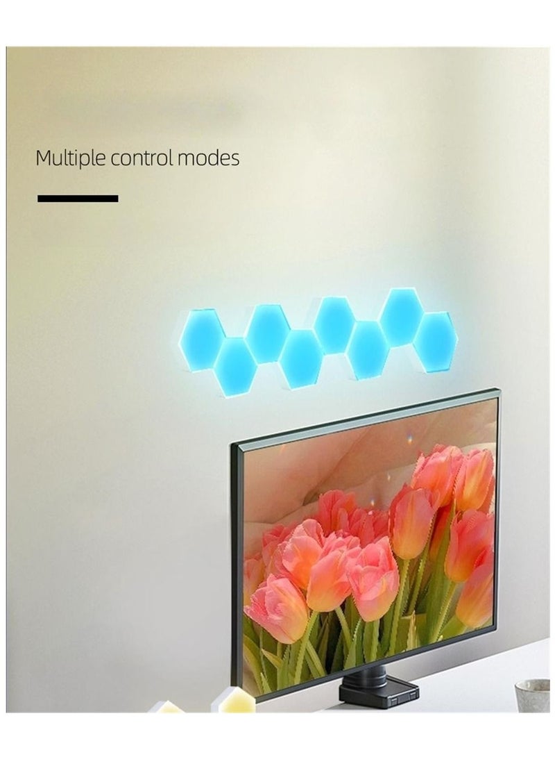 SYOSI Hexagon Light Panels 8 Pack RGB Hexagon LED Lights Gaming Lights with APP And Remote Control Wall Lights Gift for Home Decor Living Room Bedroom Gaming Room - Image 5