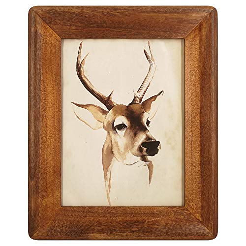 icheesday 6x8 Wood Picture Frames, Rustic Photo Frame with Real Glass Front,Wall Hanging and Tabletop Standing,Vertical or Horizontal Display (Brown) - Image 1