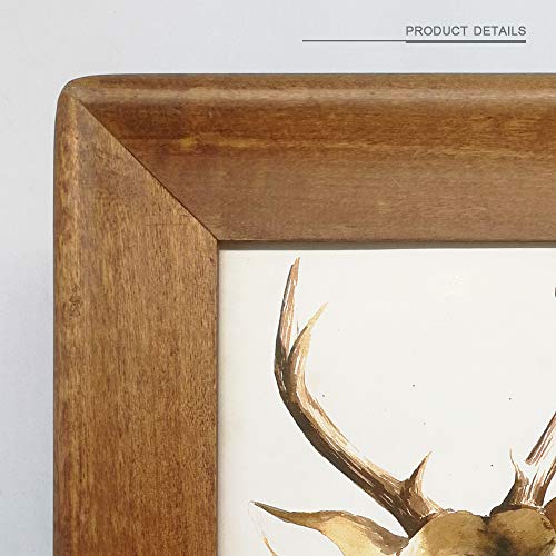 icheesday 6x8 Wood Picture Frames, Rustic Photo Frame with Real Glass Front,Wall Hanging and Tabletop Standing,Vertical or Horizontal Display (Brown) - Image 2