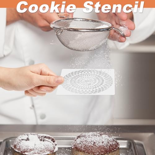 Qumenan 40 PCS Cookie Stencil Baking Stencils for Royal Icing Cookies Craft Painting Stencil for Cake Stencils Decorating Buttercream(5.5in) - Image 3