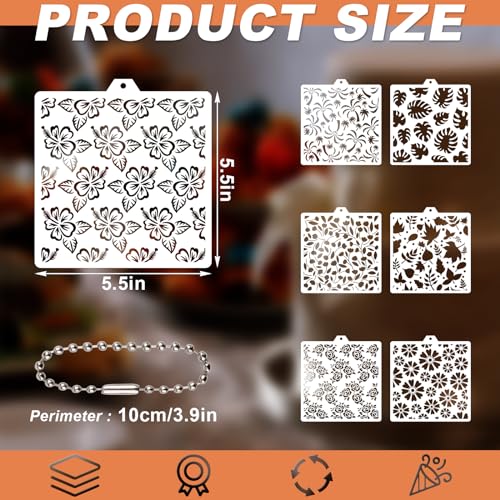 Qumenan 40 PCS Cookie Stencil Baking Stencils for Royal Icing Cookies Craft Painting Stencil for Cake Stencils Decorating Buttercream(5.5in) - Image 2