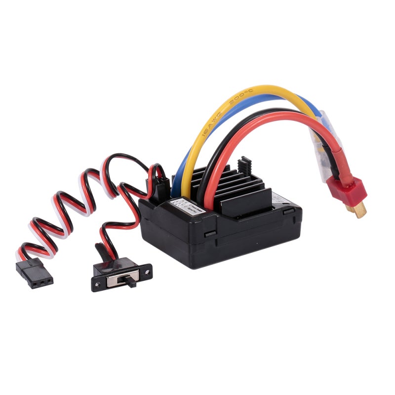 60A Brushed ESC: Black, Strong Current Capability, Excellent Heat Dissipation - Multiple Protection Features, Easily Programmed for 1/10 RC Car Off-road Truck, RC Boat, Brushed Motor - Image 4
