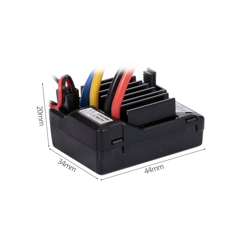60A Brushed ESC: Black, Strong Current Capability, Excellent Heat Dissipation - Multiple Protection Features, Easily Programmed for 1/10 RC Car Off-road Truck, RC Boat, Brushed Motor - Image 5