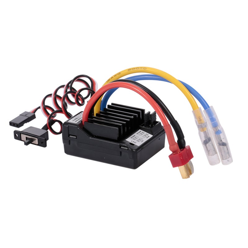 60A Brushed ESC: Black, Strong Current Capability, Excellent Heat Dissipation - Multiple Protection Features, Easily Programmed for 1/10 RC Car Off-road Truck, RC Boat, Brushed Motor - Image 2