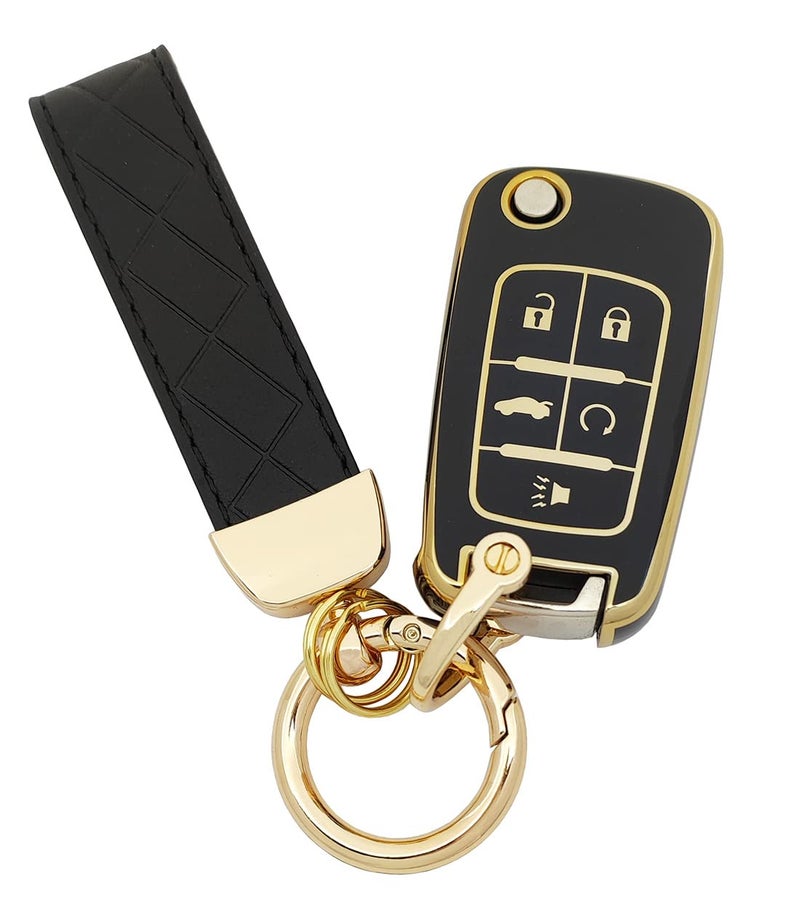 AYGUCEKE TPU Protective Key Fob Cover Case Compatible with 20102019 Chevy Equinox20112016 Cruze Malibu Camaro Trax Impala Sonic Buick Lacrosse Regal Verano Trunk Keyless Entry Key Fob Green