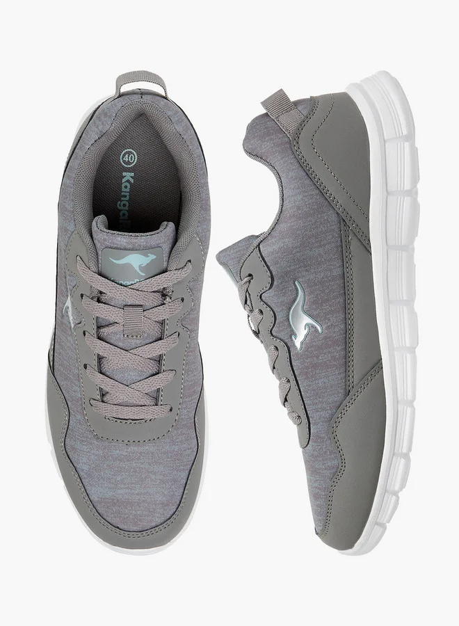 كانغاروس Women's Logo Embroidered Sports Shoes with Lace-Up Closure