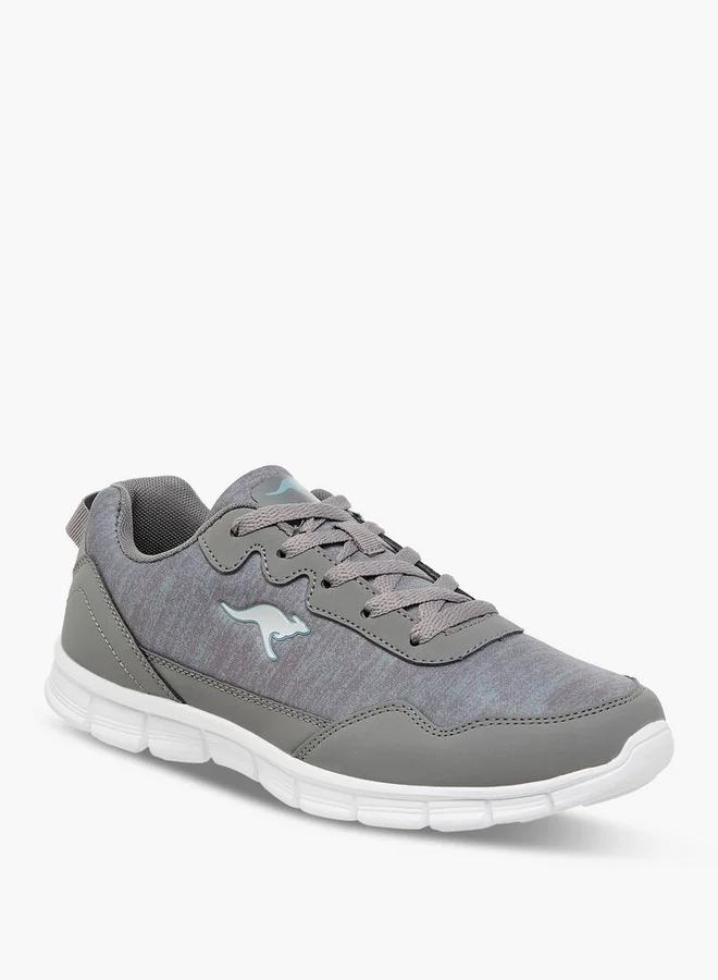 كانغاروس Women's Logo Embroidered Sports Shoes with Lace-Up Closure