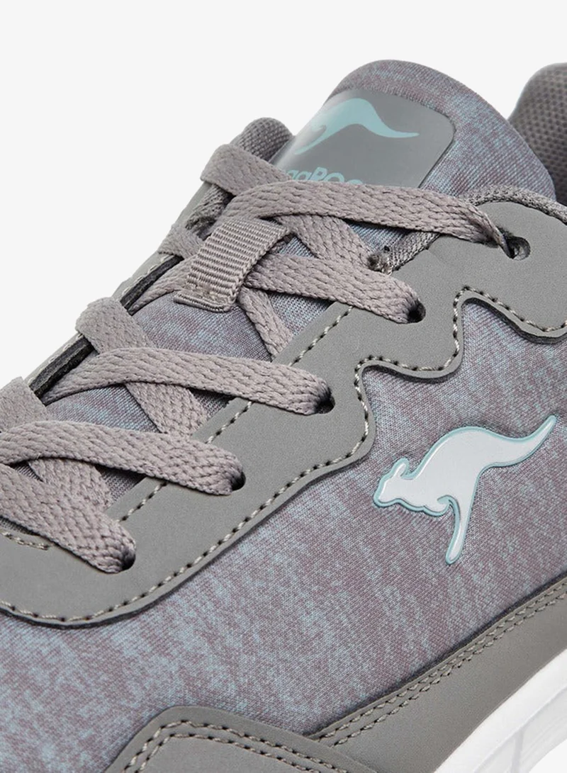 kangaROOS GREY Women's Logo Embroidered Sports Shoes with Lace-Up Closure for Women | Best Price UAE