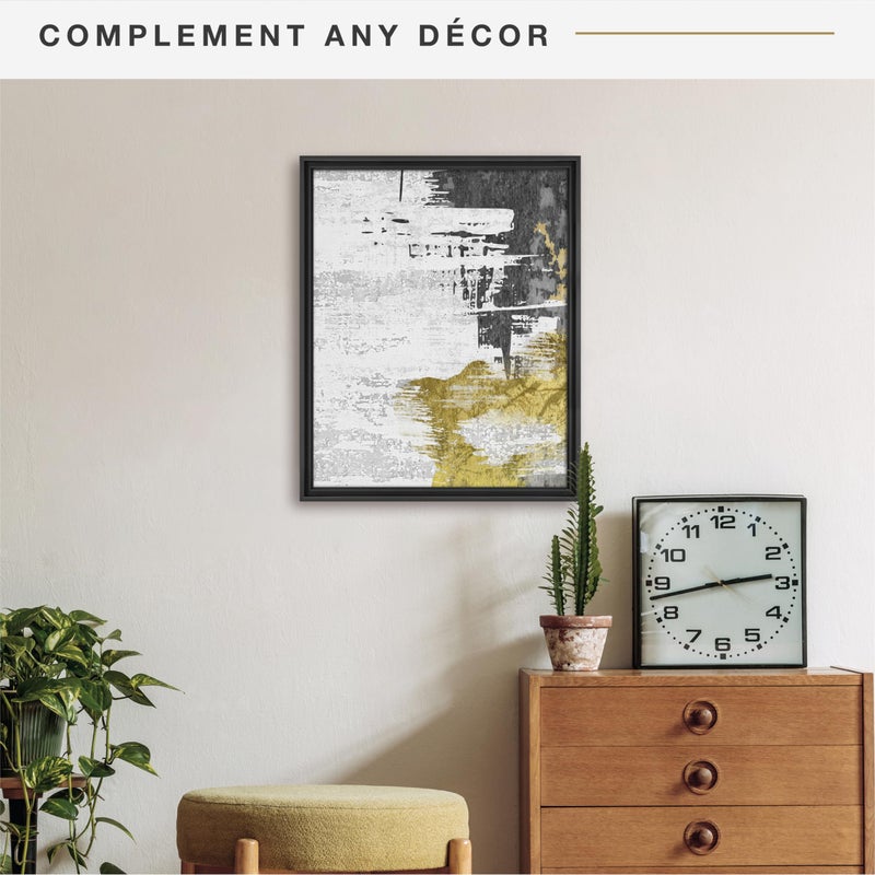 MCS Canvas Float Frames 16x20 Frame, Black Frame for Finished Canvases, Vertical & Horizontal Wall Hanging Large with Adhesive for Canvas Paintings (1-Pack) - Image 2