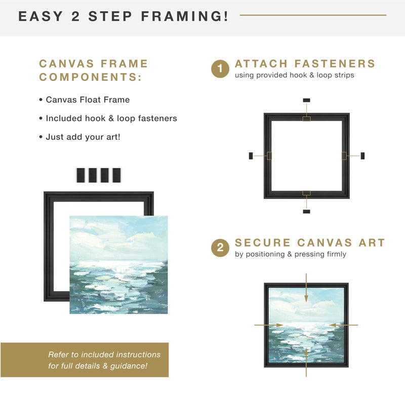 MCS Canvas Float Frames 16x20 Frame, Black Frame for Finished Canvases, Vertical & Horizontal Wall Hanging Large with Adhesive for Canvas Paintings (1-Pack) - Image 4