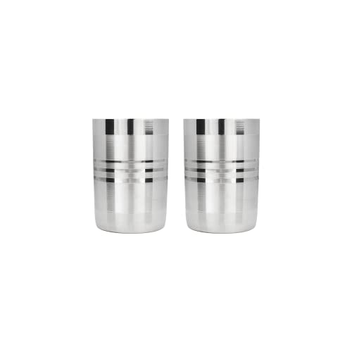 GALOOF Stainless Steel Glass Set of 2 | Unbreakable Heavy Gauge Steel Tumbler Glass Set for Drinking and Serving Water and Juice (Royal (300 ML), Set of 2) - Image 1