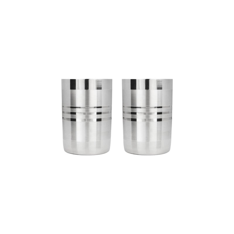 GALOOF Stainless Steel Glass Set of 2 | Unbreakable Heavy Gauge Steel Tumbler Glass Set for Drinking and Serving Water and Juice (Royal (300 ML), Set of 2) - Image 5