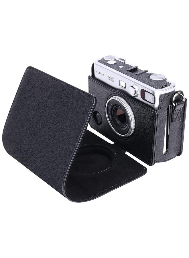 Khanka Leather Case Replacement For Fujifilm Instax Mini Evo Camera Comes With A Detachable Shoulder Strap Black - Image 3