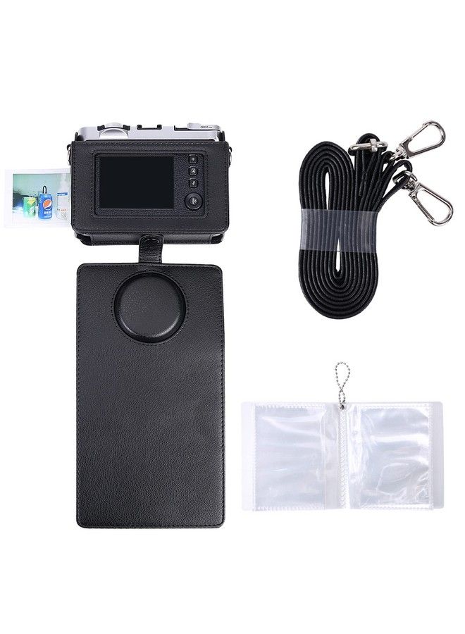 Khanka Leather Case Replacement For Fujifilm Instax Mini Evo Camera Comes With A Detachable Shoulder Strap Black - Image 4