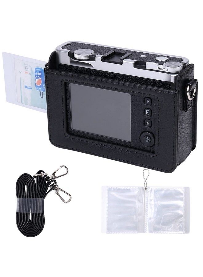Khanka Leather Case Replacement For Fujifilm Instax Mini Evo Camera Comes With A Detachable Shoulder Strap Black - Image 5