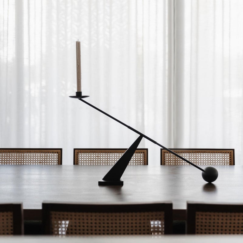 Remenna Black Metal Modern Candle Holder Candlestick Holders Decorative Candle Stand, Tapered Candle Holders Home Decoration 19 inch - Image 5