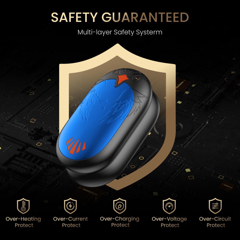 VTHW Hand Warmers Rechargeable 2 Pack, Magnetic Hand Warmers with 24Hrs Warmth 3 Levels Heating Gifts for Christmas, Golf, Camping, Hunting, Fishing, Raynauds, Blue - Image 5