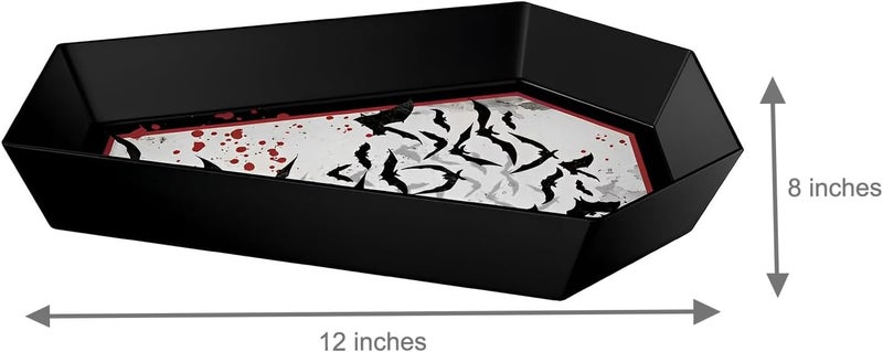 Amscan Dark Manor Coffin Shaped Melamine Bowl  128 x 8 Pack of 1  Spooky Serving Dish Perfect for Halloween Parties Gothic Decor and Unique Entertaining - Image 2