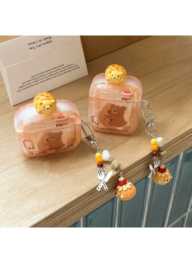 Generic - Applicable Airpods4 Protective Case For Apple 4 Generation Puff Decorations Hornbag Bear Airpods Pro2-Color:Puff Patch With Horn Bear Single Shell-Applicable Models:Airpods 1/2 Generation - Image 1