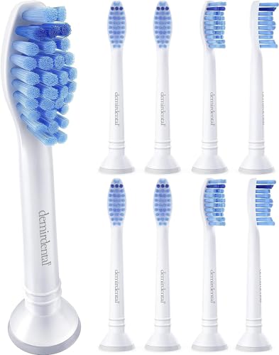 demirdental Replacement Heads - Compatible with Philips Sonicare Replacement Heads - Medium Replacement Toothbrush Head - Replaces HX6015/03 SimplyClean Toothbrush Heads - White - 8 Pcs - Image 1