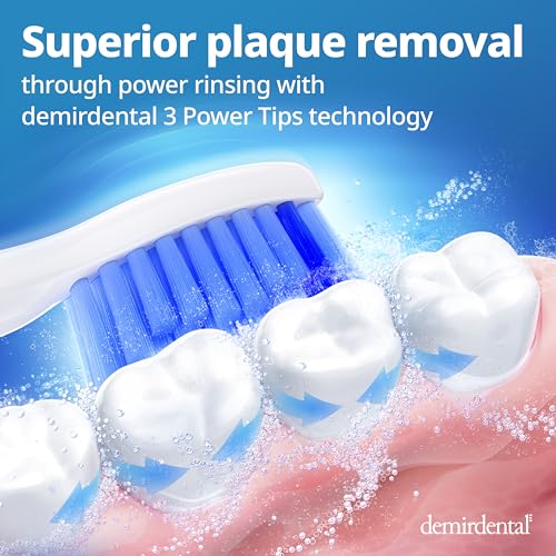demirdental Replacement Heads - Compatible with Philips Sonicare Replacement Heads - Medium Replacement Toothbrush Head - Replaces HX6015/03 SimplyClean Toothbrush Heads - White - 8 Pcs - Image 4