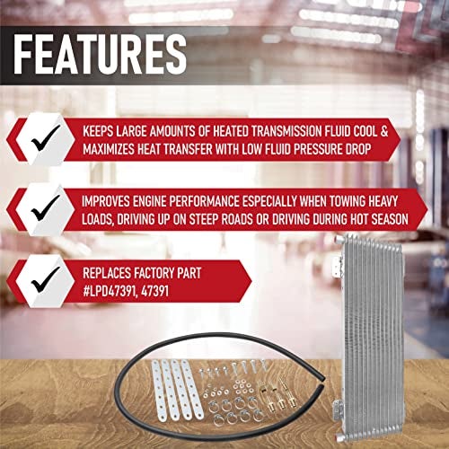 AA Ignition Low Pressure Drop Transmission Oil Cooler Kit - Replaces LPD4739, LPD 47391 - Universal - 40,000 GVW with Mounting Hardware - Great for Car, Trucks, Van, RV or Towing Applications - Advance Cooling - Image 2