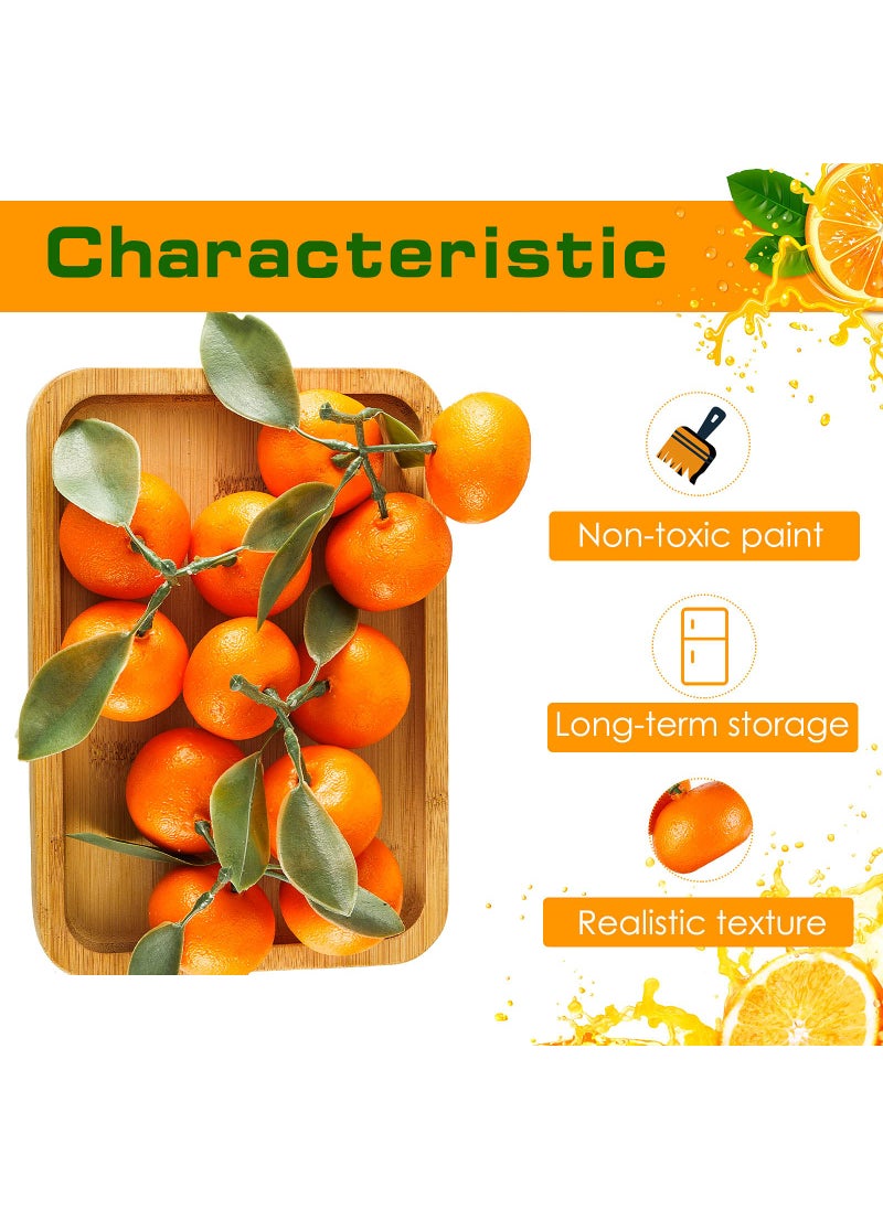 WILLBOND WILLBOND Artificial Orange Fake Orange Simulation Mini Orange Decorative Kitchen Table Decoration Realistic Artificial Fruit Bowl Tray for Home Party Kitchen Festival Decoration (7 Clusters)  - Image 3