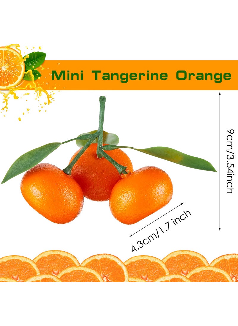 WILLBOND WILLBOND Artificial Orange Fake Orange Simulation Mini Orange Decorative Kitchen Table Decoration Realistic Artificial Fruit Bowl Tray for Home Party Kitchen Festival Decoration (7 Clusters)  - Image 2