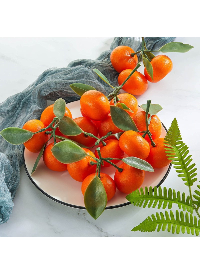 WILLBOND WILLBOND Artificial Orange Fake Orange Simulation Mini Orange Decorative Kitchen Table Decoration Realistic Artificial Fruit Bowl Tray for Home Party Kitchen Festival Decoration (7 Clusters)  - Image 5