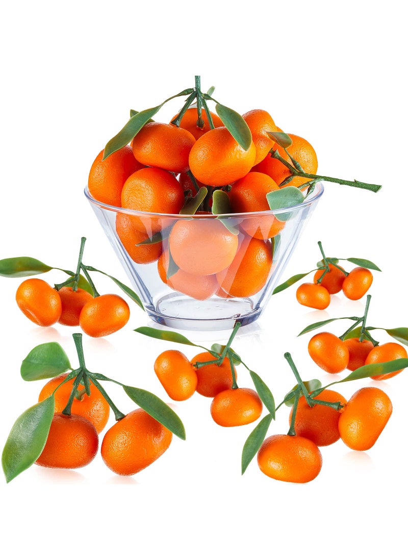WILLBOND WILLBOND Artificial Orange Fake Orange Simulation Mini Orange Decorative Kitchen Table Decoration Realistic Artificial Fruit Bowl Tray for Home Party Kitchen Festival Decoration (7 Clusters)  - Image 1