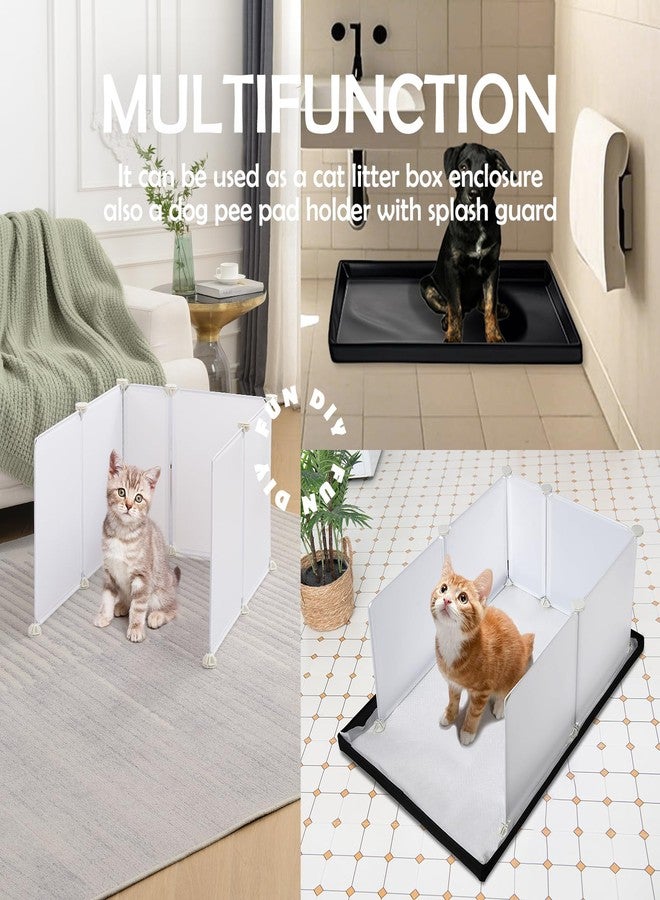 MEEXPAWS Dog Pee Pad Holder Large with Dog Litter Box Enclosure Splash Guard, Foldable Liner Base 33'' x 23'', Indoor Potty, DIY Cat Litter Box Enclosure, Litter Box with High Walls - Image 2