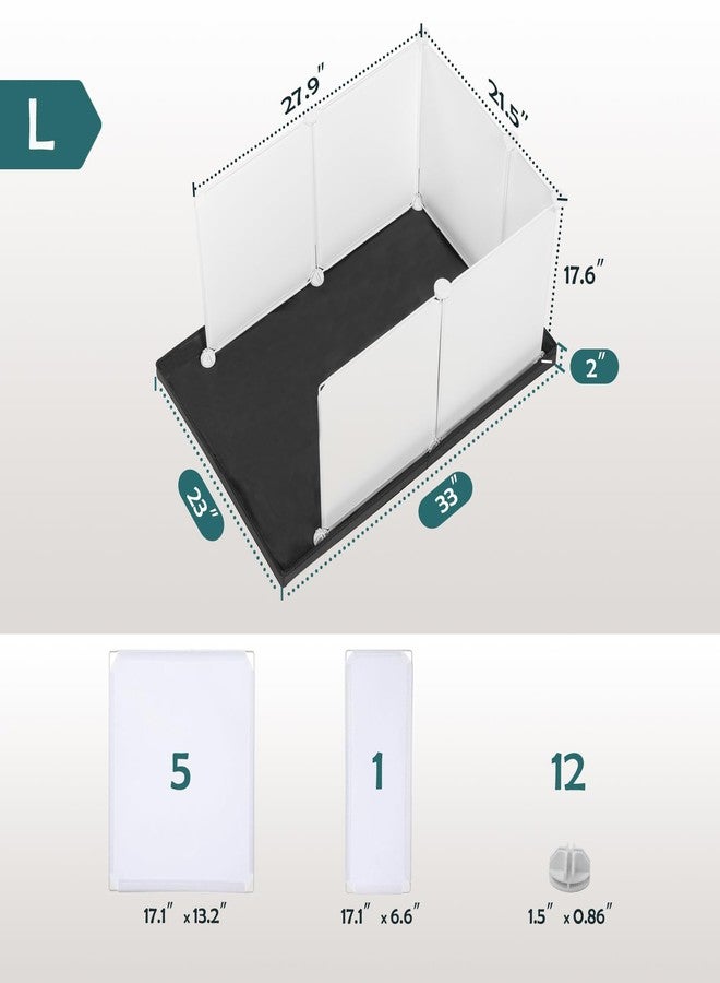 MEEXPAWS Dog Pee Pad Holder Large with Dog Litter Box Enclosure Splash Guard, Foldable Liner Base 33'' x 23'', Indoor Potty, DIY Cat Litter Box Enclosure, Litter Box with High Walls - Image 3