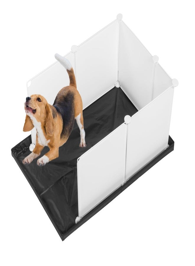 MEEXPAWS Dog Pee Pad Holder Large with Dog Litter Box Enclosure Splash Guard, Foldable Liner Base 33'' x 23'', Indoor Potty, DIY Cat Litter Box Enclosure, Litter Box with High Walls - Image 1
