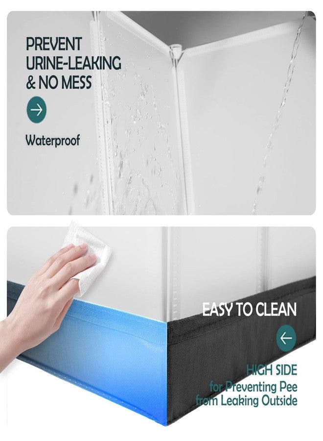 MEEXPAWS Dog Pee Pad Holder Large with Dog Litter Box Enclosure Splash Guard, Foldable Liner Base 33'' x 23'', Indoor Potty, DIY Cat Litter Box Enclosure, Litter Box with High Walls - Image 4