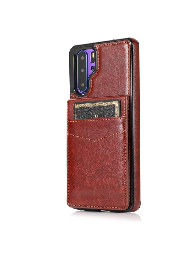 زبون جراب لهاتف Huawei P30 Pro بلون سادة مصنوع من مادة PC + TPU مع حامل وفتحات للبطاقات - Image 2