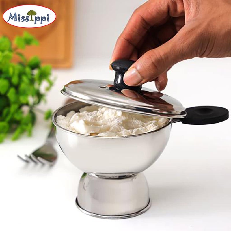 Missippi Missippi Chiratta Puttu Maker with Handle Use with Pressure Cooker Puttu Kutti Puttu Steamer Puttu Cooker Silver, Make in India  - Image 3