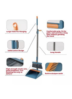Generic High-Quality Dustpan and Broom Set with Smart Storage Design Broom handle designed to hang effortlessly on the dustpan handle for convenience and space-saving. W 