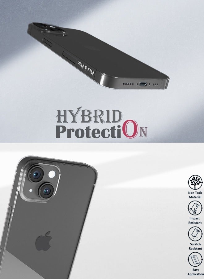 Max & Max iPhone 14 Clear Case 6.1 Inch – Ultra Slim Transparent Shockproof Cover | Soft TPU Anti-Yellow Scratch-Resistant Design - Image 2