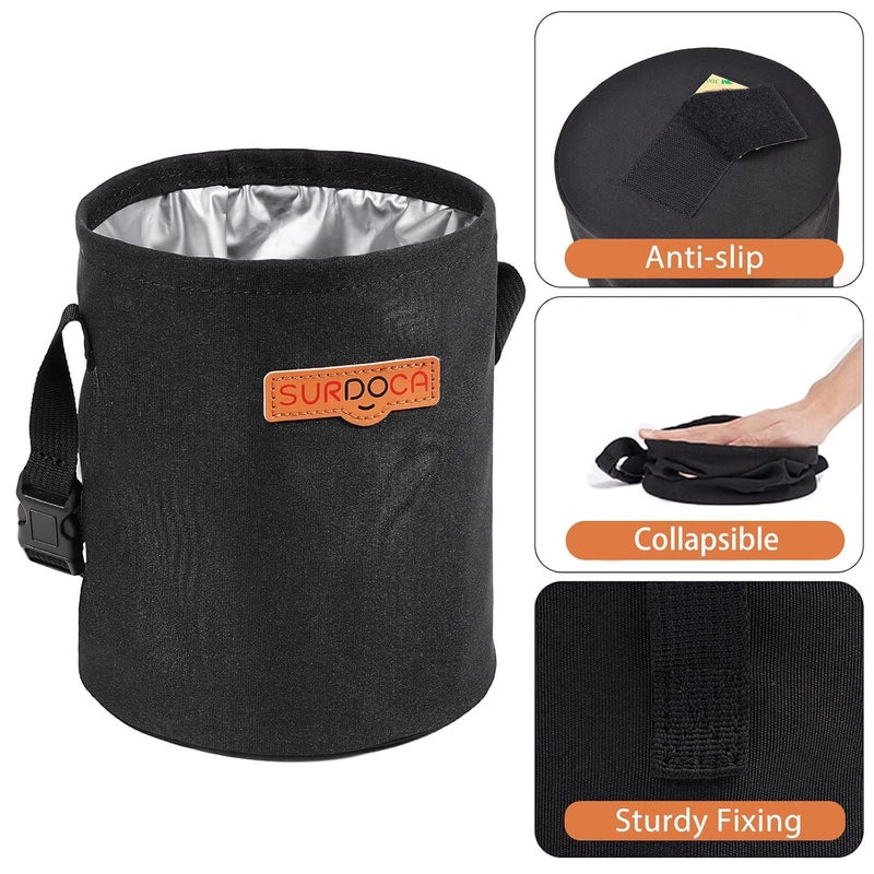 SURDOCA Waterproof Leakproof Portable Car Bin - Collapsible Automotive Trash Can - Image 3