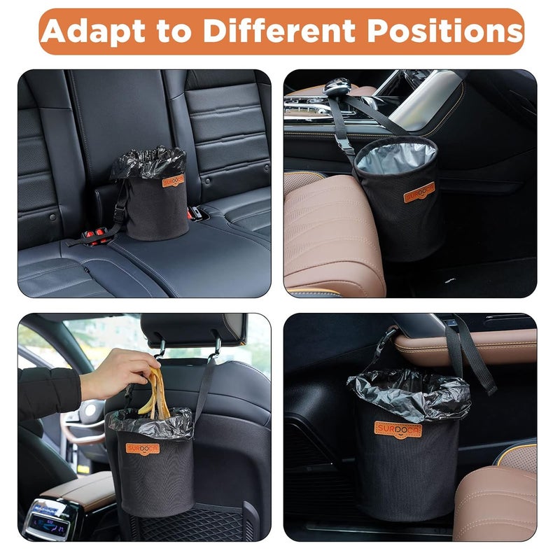 SURDOCA Waterproof Leakproof Portable Car Bin - Collapsible Automotive Trash Can - Image 4