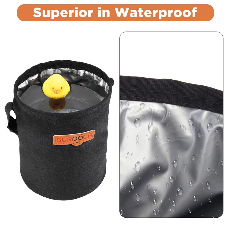 SURDOCA Waterproof Leakproof Portable Car Bin - Collapsible Automotive Trash Can - Image 2