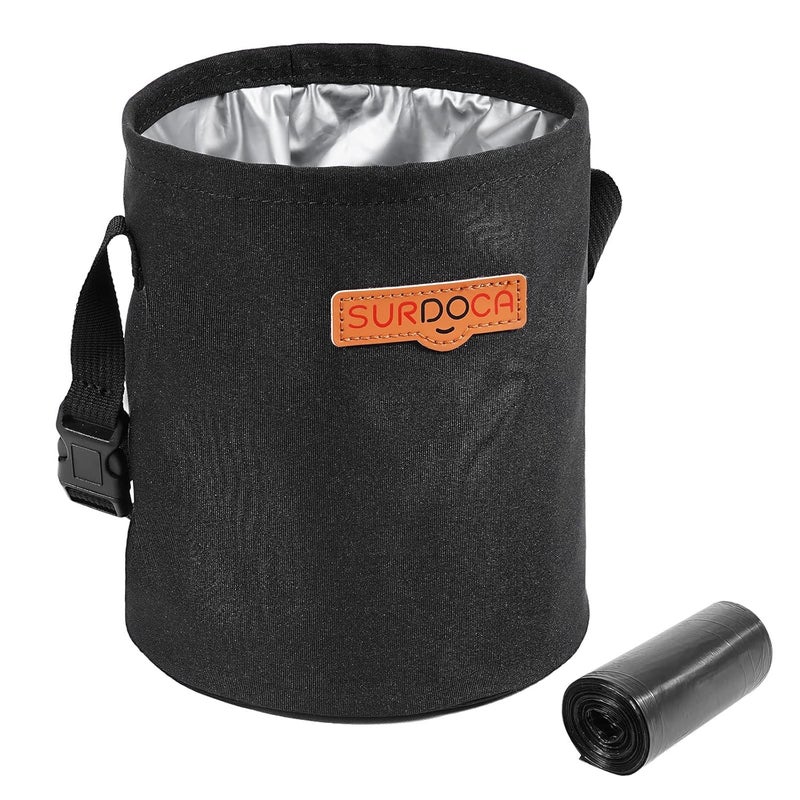 SURDOCA Waterproof Leakproof Portable Car Bin - Collapsible Automotive Trash Can - Image 1
