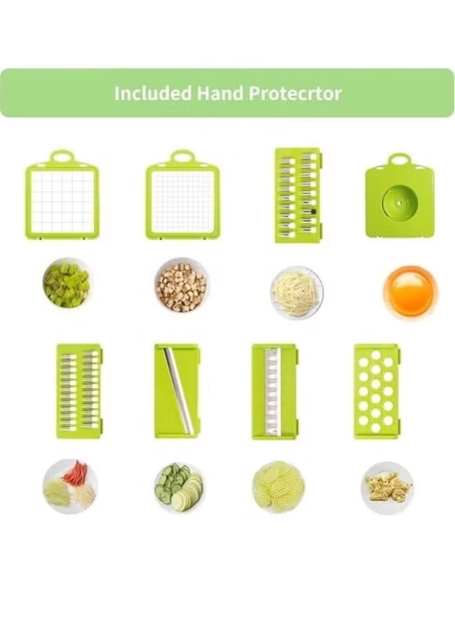 Imported 16-Piece Vegetable & Fruit Chopper Multi-Function with Interchangeable Blades Stainless Steel & Plastic - Image 5