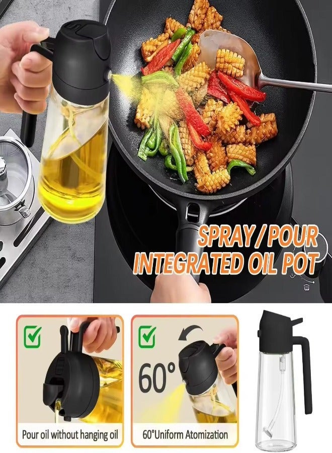 2-in-1 Glass Oil Dispenser 470ml – Spray & Pourer Bottle for Air Fryer, Salad, Frying & BBQ – Leak-Proof Kitchen Tool for Olive Oil & Vinegar. Ideal for Home Chefs or Restaurants. - Image 3